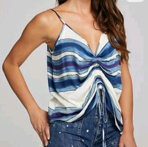 Chaser Blue and White Striped Camisole Size Medium
